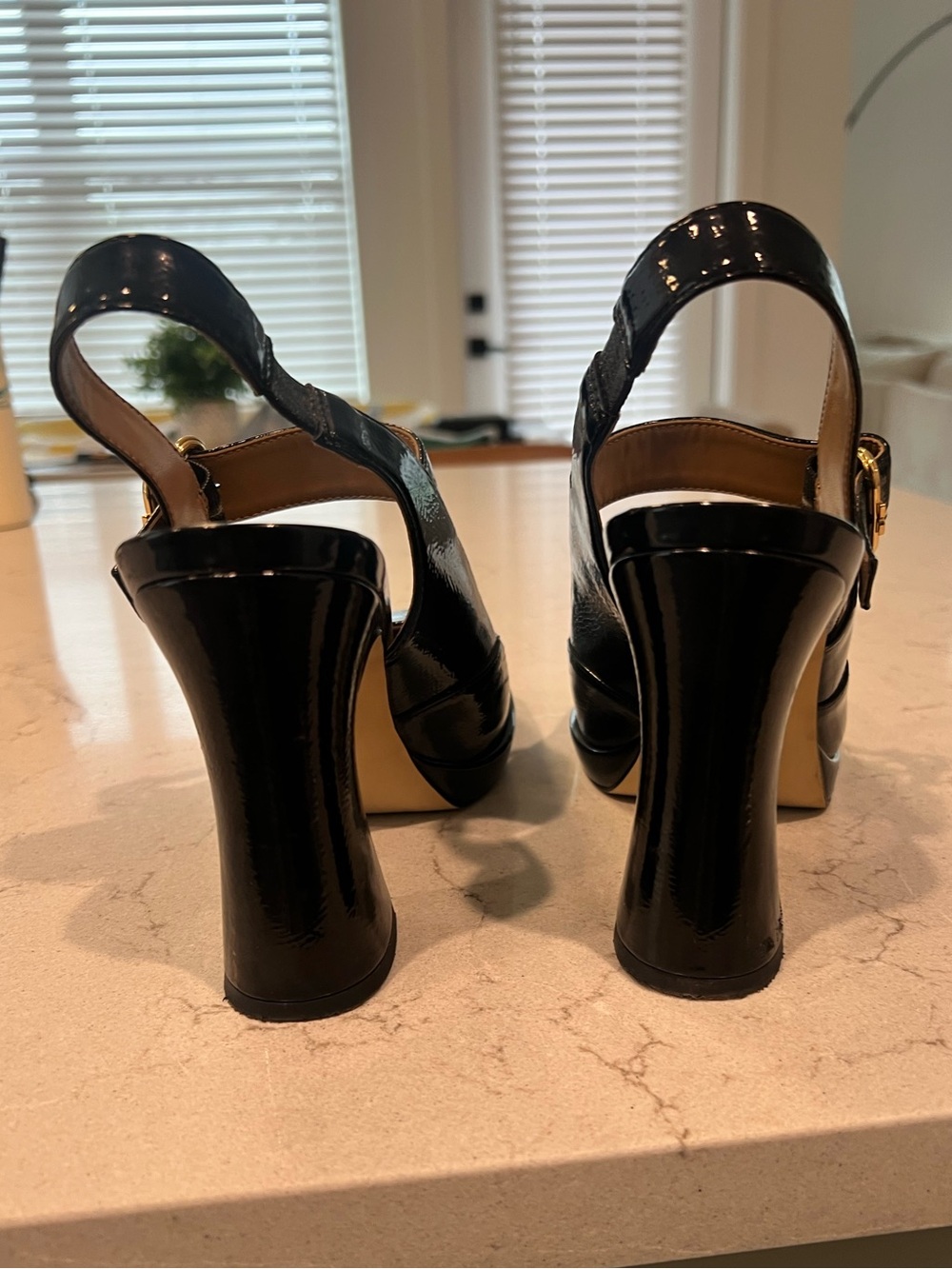 Sam Edelman Jildie Patent Slingback Block Heel Pumps - Picture 5 of 9